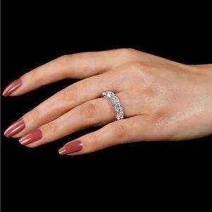 Italo Cushion Cut Wedding Band Eternity Band For Women 925 Sterling Silver